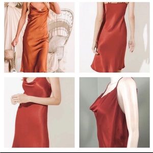 LOFT Women's Twist cowl neck Slip Dress